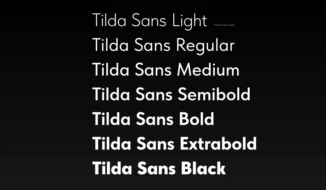 Tilda Sans Font Overview