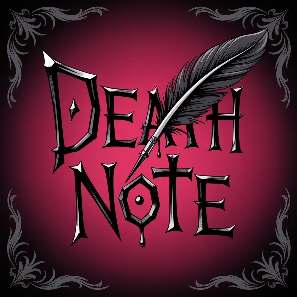 A Dark Gothic Logo Design Featuring the Death Note Logo Vector
